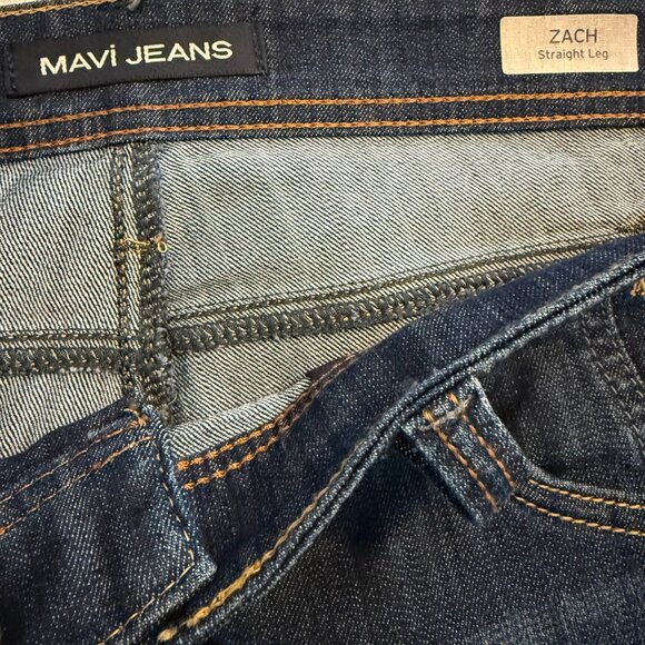 NWT Mavi Jeans Dark Maui Color 5 Pockets Zach Straight Leg Men's 40x30 - Picture 6 of 8